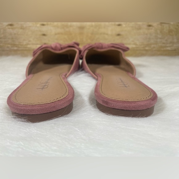 Loft Pink Faux Suede Knot Tie Mules Sandals Closed Toe Size 9M *READ* - Picture 5 of 8